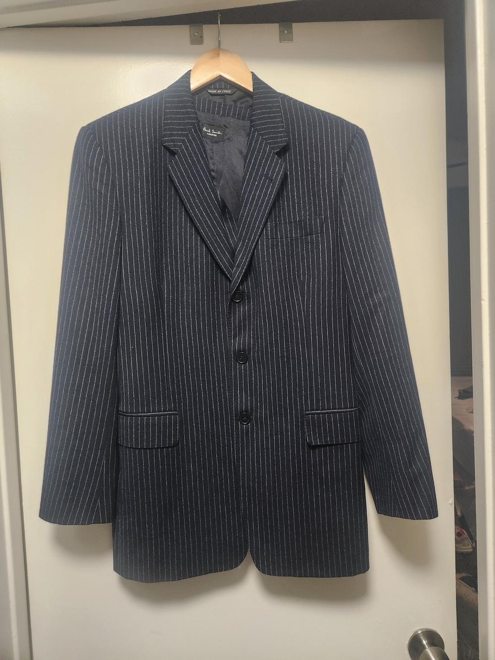 Paul Smith Men's Navy Pinstripe Wool-Blend 3 Piece Suit. Uni-Sex.